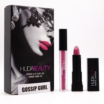 НАБОР БЛЕСК + ПОМАДА HUDA BEAUTY 2 IN 1 - GOSSIP GURL