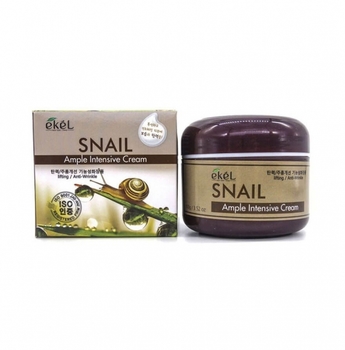 Крем для лица с экстрактом муцина улитки, EKEL Ample Intensive Snail Cream 85 ml